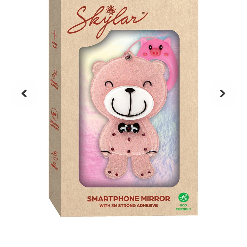 Pink Bear Smartphone Mirror with Adhesive
